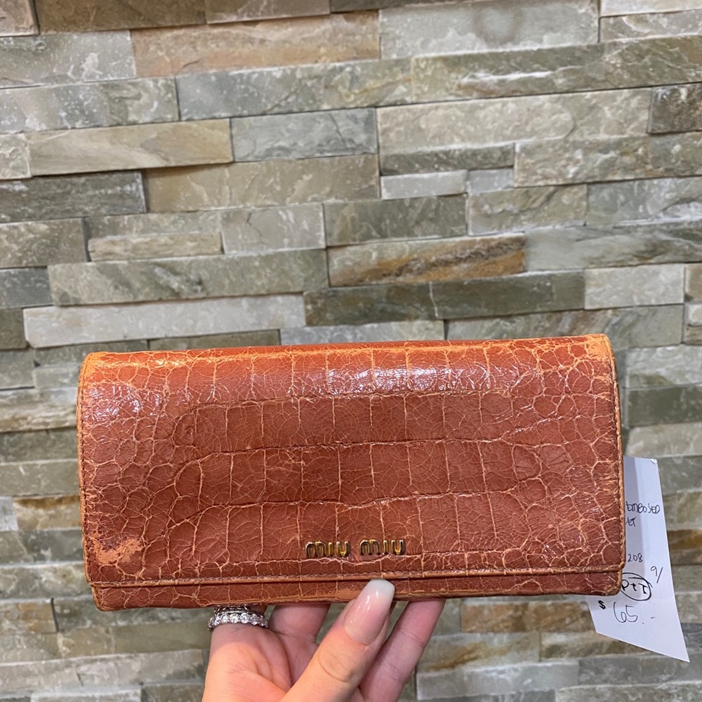 Miu Miu Crocodile Embossed Wallet - image 1